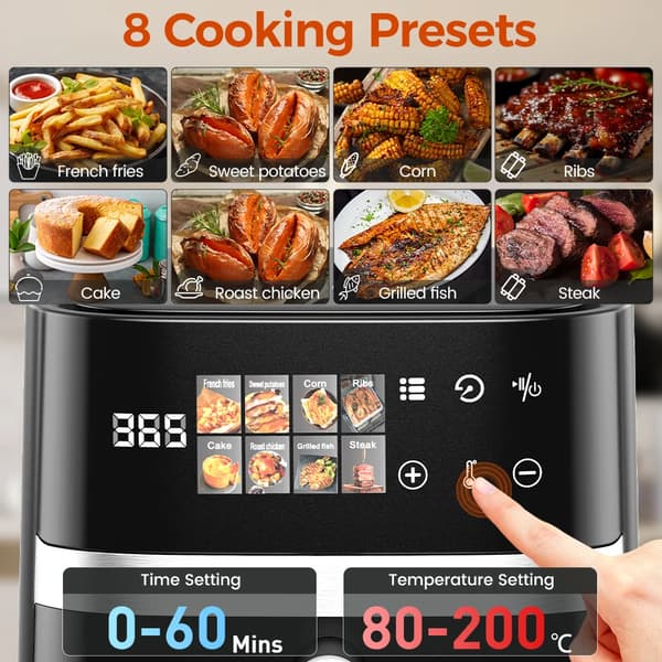 Luftfritös, 1350W, 5.5L kapacitet,5.5L