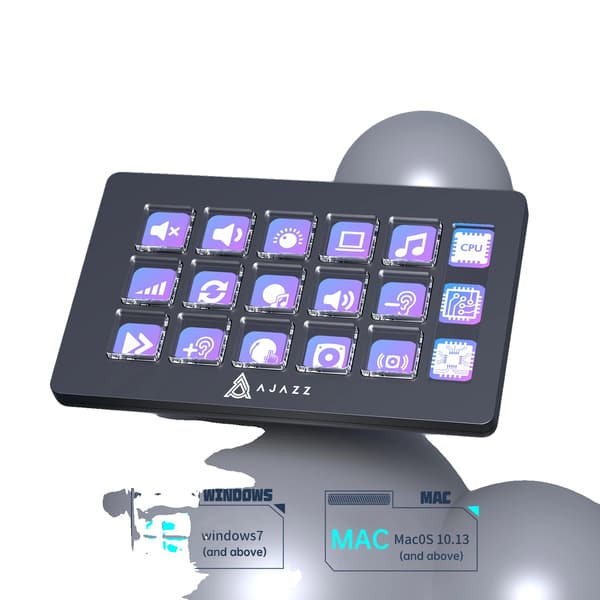 Kontrolpanel, Programmerbar Tastatur, Multifarvet Baggrundsbelysning,AKP153  Sort