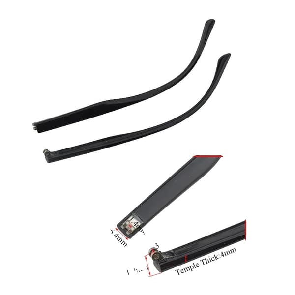 Brillestænger, Holdbart PC-materiale, Fjederskive-design,TT001 Sort
