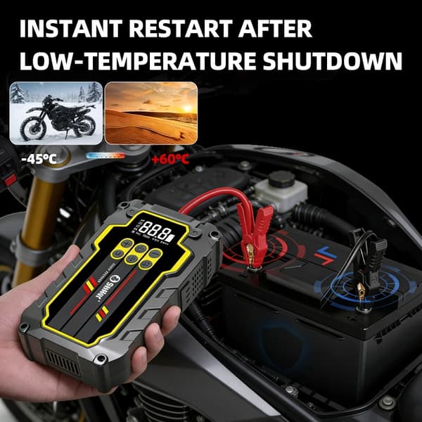 Bil Jump Starter, 5000A Spidsstrøm, Luftkompressor,5 I 1 SÆT