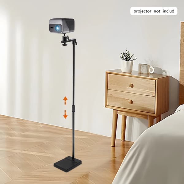 Projektorstand, Justerbar Højde, 360° Rotation,sort