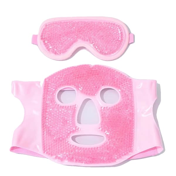 Heltäckande Ögonmask, Kyl- och Värmeterapi, Minskar Mörka Cirklar,rosa--2