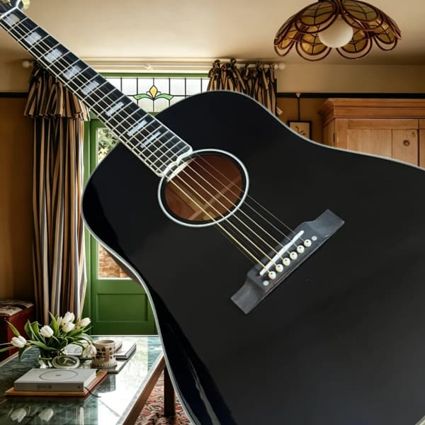 Akustisk Guitar, Fast Bro, Egnet til Begyndere og Professionelle,sort