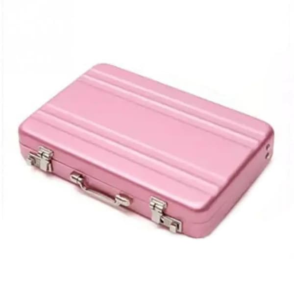 Kortfodral, Kompakt Design, Hållbar Aluminium,Rosa