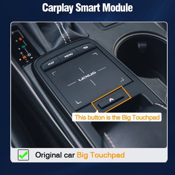 Trådløs CarPlay Android Auto, Nem Installation, Forbedret Lydkvalitet,Stor touchpad