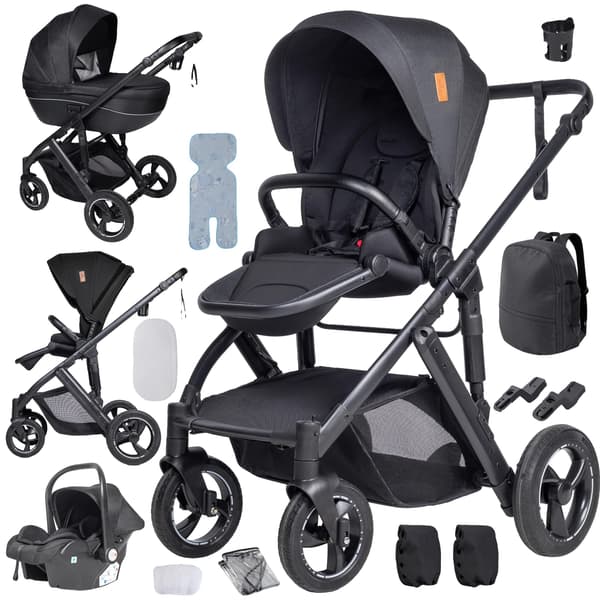 Babyvogn, Letvægts, Kompakt Sammenfoldning,QV7-SORT
