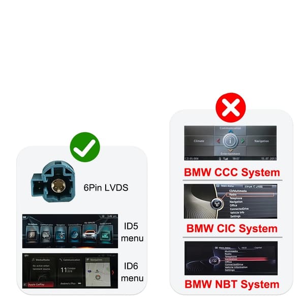Carplay Decoder, Kompatibel med luksusbils NBT-systemer, Nem installationssupport,EVO System