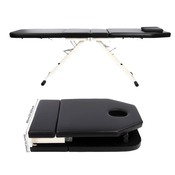 Massagebord, Bärbar Design, Hög Viktkapacitet,svart