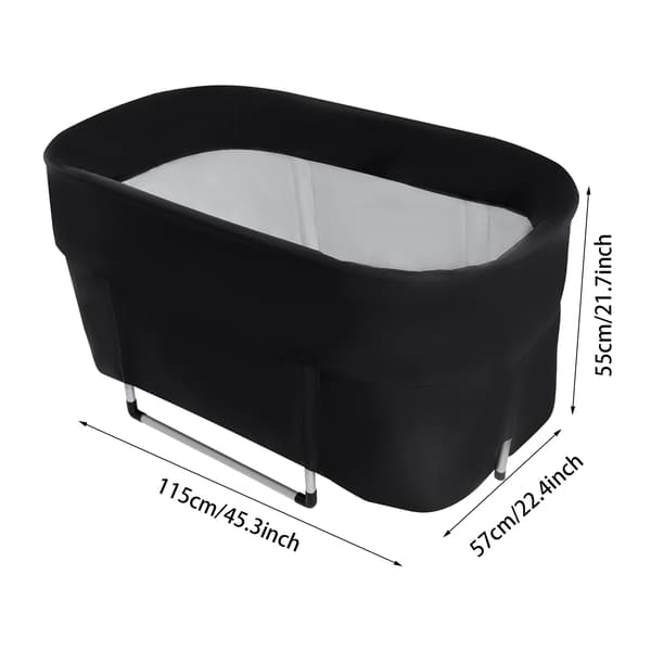 Bärbar Badkar, Fällbar Design, Hög Viktkapacitet,Svart
