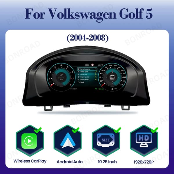 Instrumentpanel, LCD-skärm, Linux-operativsystem,Golf 5