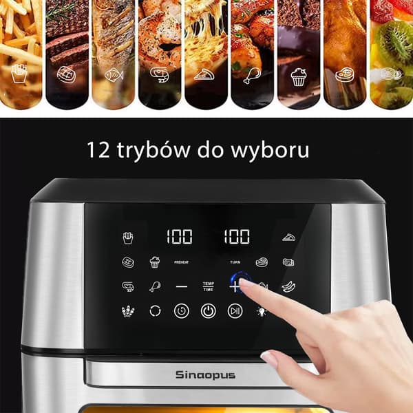 Luftfritös, 12L kapacitet, LED-touchkontroll,Luftfritös