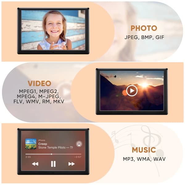 Digital Fotoramme, IPS Skærm, Multifunktion,10tommer