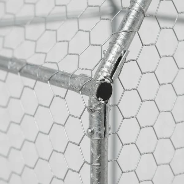 Hönshus, Hållbar Galvaniserad Stål, Lätt Montering,Silver