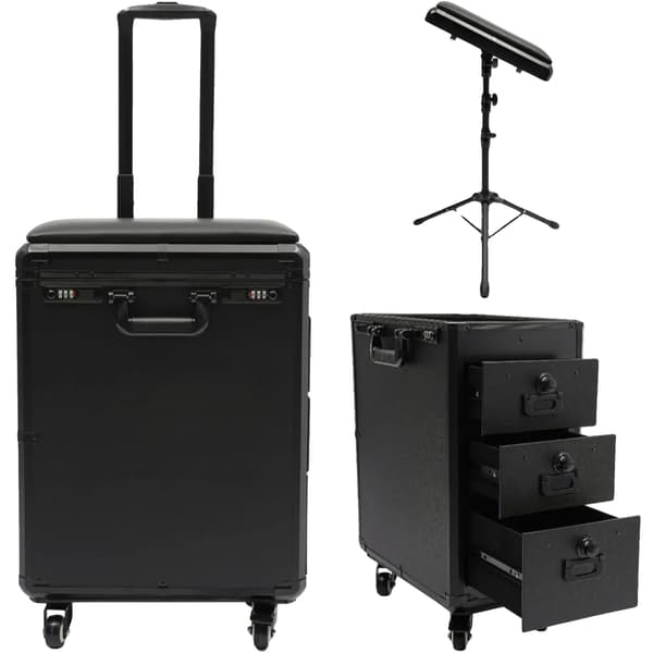 Makeup Case, Fritstående Arbejdsstation, Kombinationslås Sikkerhed,sort