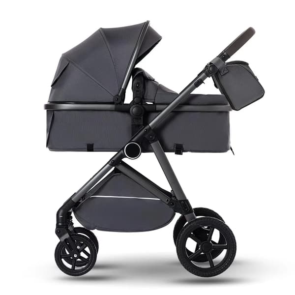 Barnvagn, Rymlig 2 i 1 Design, Tvåvägs Säte,Grå