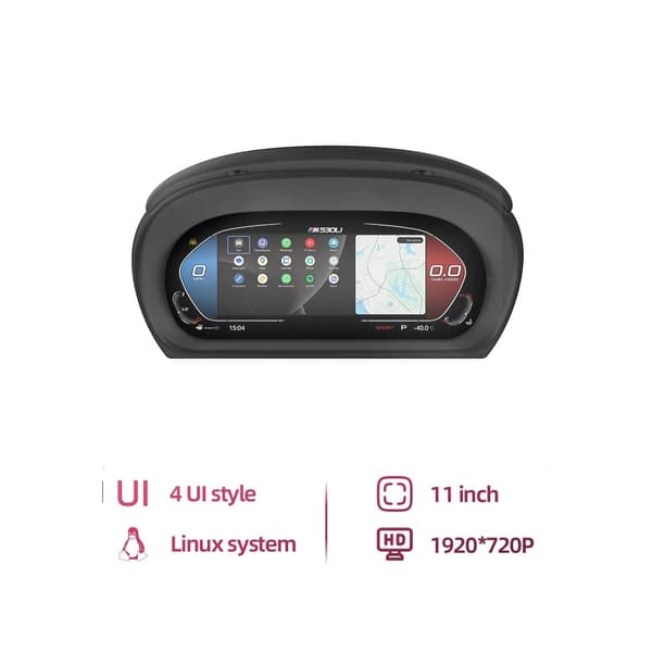 Dashboard Display, 1920x720 Opløsning, Linux System,Med CarPlay