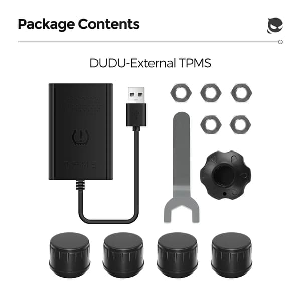 Däcktrycksövervakningssystem, IPX7 Vattentålig, USB Driven,Externa sensorer