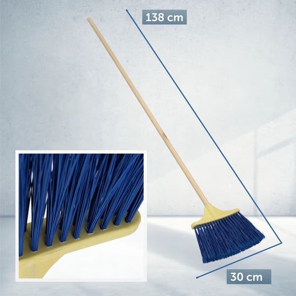 Børste Fejer, Nylon Materiale, 30 cm Bredde, Egnet til Ru Overflader, Renser Affald og Dyrehår, Holdbart Design