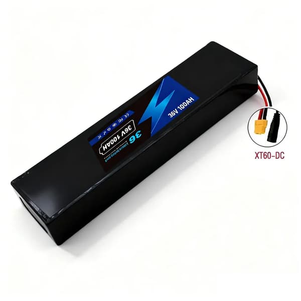 Litiumjonbatteripaket, 36V, 100000mAh kapacitet, XT60-DC