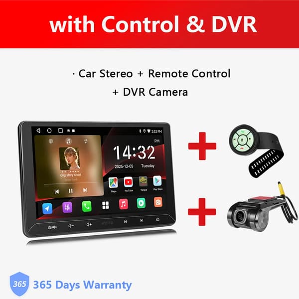 Bilstereo, Smartphone-integration, Navigationssystem, kompatibel med Ford,med Kontroll DVR