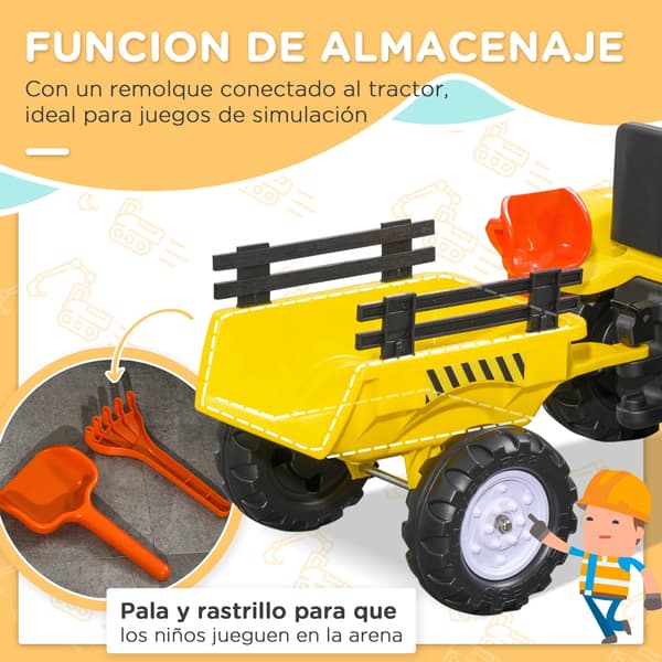 Cykeltraktor, slitstarkt PU-material, säker för barn, Gul