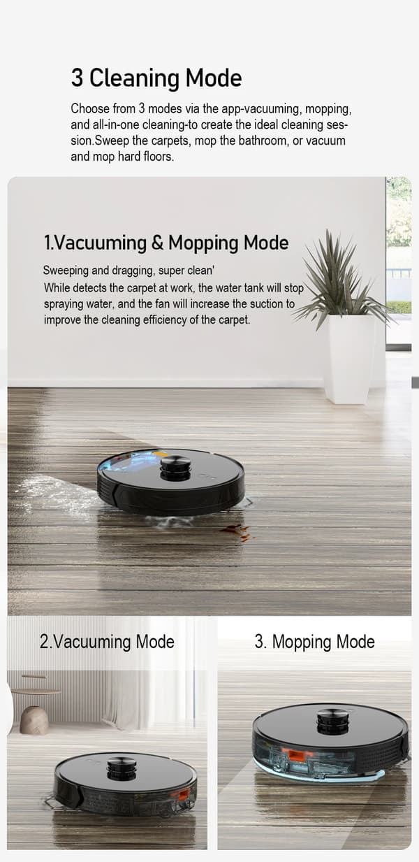 Robotdammsugare, Lasernavigering, Blöt- och Torrmoppning,X6