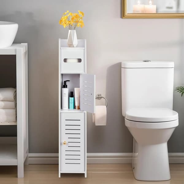 Badrumsinredning, Multifunktionell Förvaring, Modern Design,VIT
