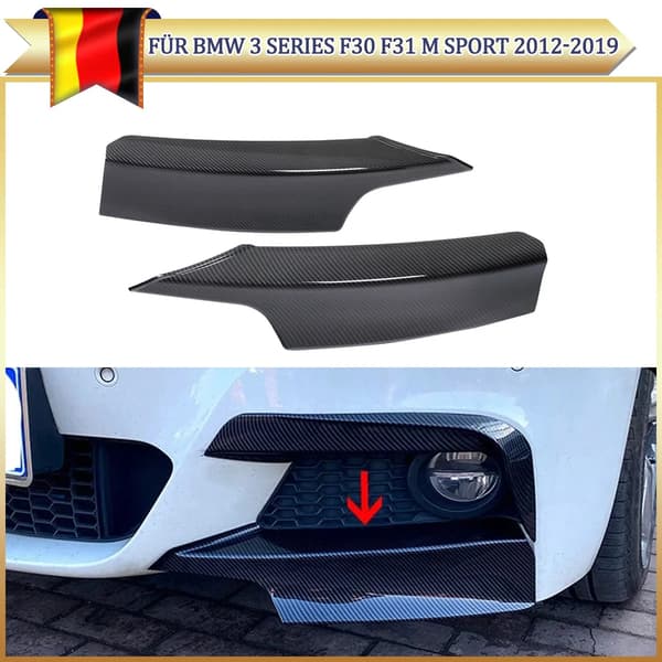 Front Splitter, Holdbart ABS Materiale, Forbedret Aerodynamik,Kulstoffiberfarve