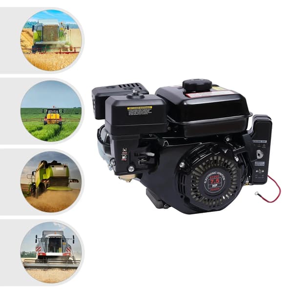 Gasmotor, 7,5 HK, Elektrisk Start,svart