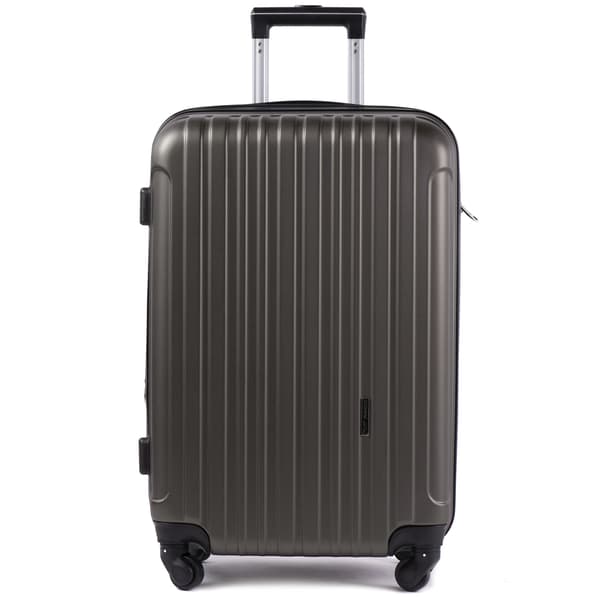 Kuffert, Holdbart ABS-materiale, Udvidelig kapacitet,GRÅ, 24Tommer 600mm