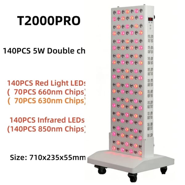 LED Lysterapi Panel, EU Stik, Anti-Aldring og Smertelindrende Behandlinger,T2000PRO med stativ