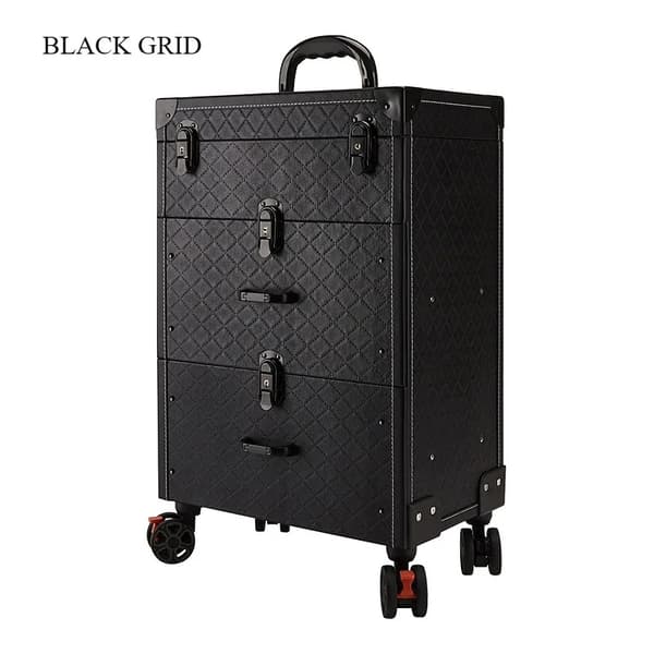 Makeup Organizer, Multi-lags Design, Holdbart Træ og Polyester,SORTNET