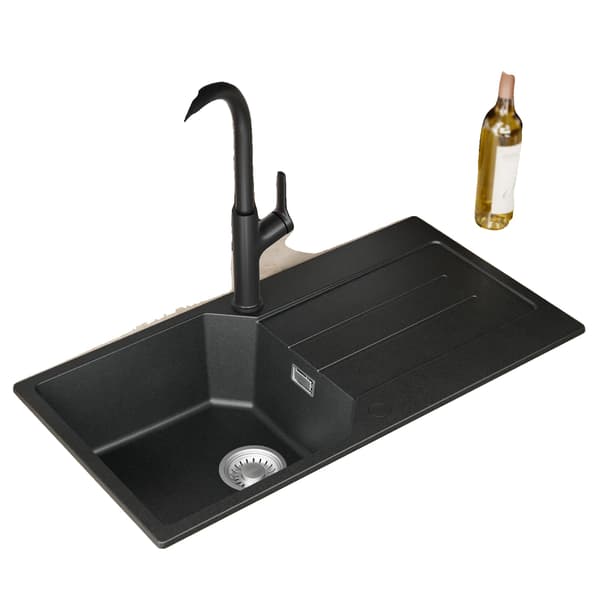 Køkkenvask, Undermount Design, Støjdæmpende Funktioner,sort