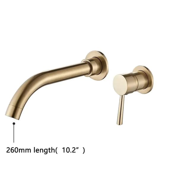 Basinblandare, Väggmonterad, Enhandsgrepp,Borstad Guld