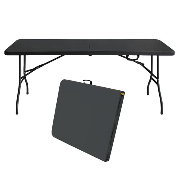 Bärbart Fällbord, Lättviktsdesign, 135 kg Kapacitet,Svart