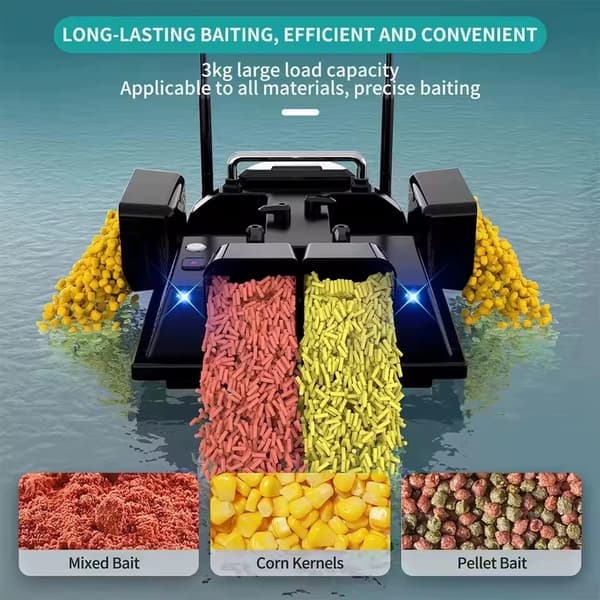 Bait Boat, GPS Navigation, 500m Rækkevidde,sort