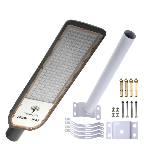 LED Gatubelysning, Vattentät, Hög Luminös Flöde,200W + Installationsaccessoarer