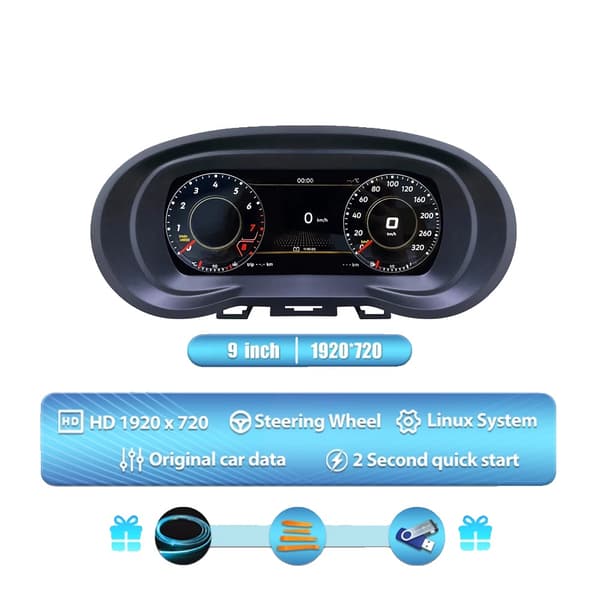 Digital Dashboard Cluster, 12,3 Tommer Skærm, Flersproget Support,Til Polo 6R
