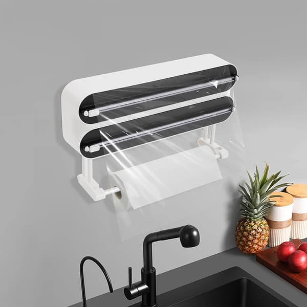 Väggmonterad Dispenser, 3-i-1 Design, Säker Skärblad,VIT