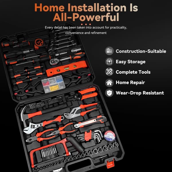 Værktøjssæt, Ergonomisk Design, Holdbar Rustfrit Stål Konstruktion,216PCS