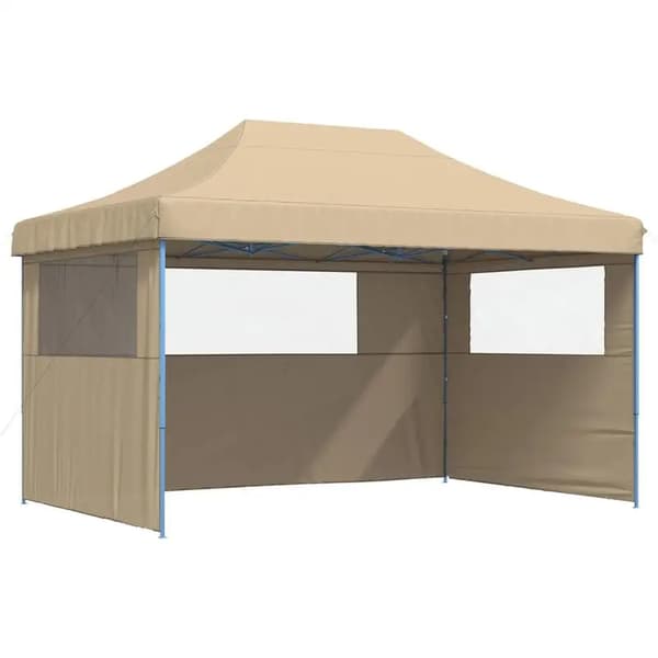 Pop-Up Telt, 3 Sidevægge, Bærbart Skur,Beige
