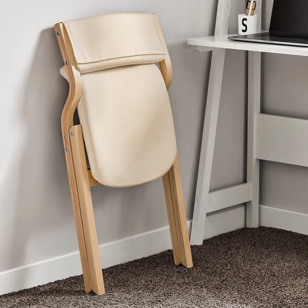 Sammenklappelig Stol, Pladsbesparende Design, Behagelig Siddeplads,HVID