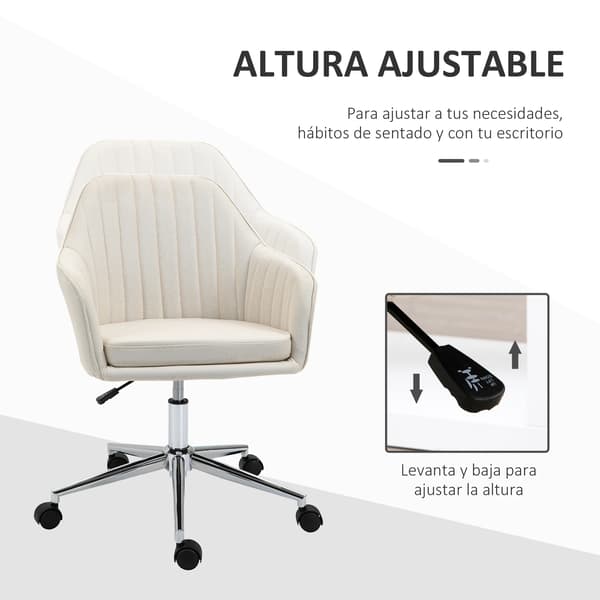Kontorstol, Ergonomisk Design, Justerbar Højde,Beige