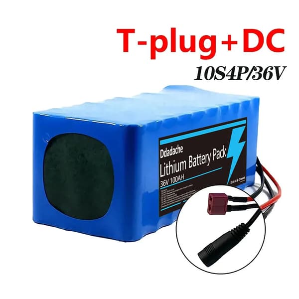Elcykelbatteri, 100Ah kapacitet, 36V,T-plugg-DC