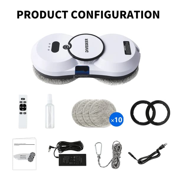 Vinduespudserrobot, Automatisk Drift, Energi Effektiv,02A