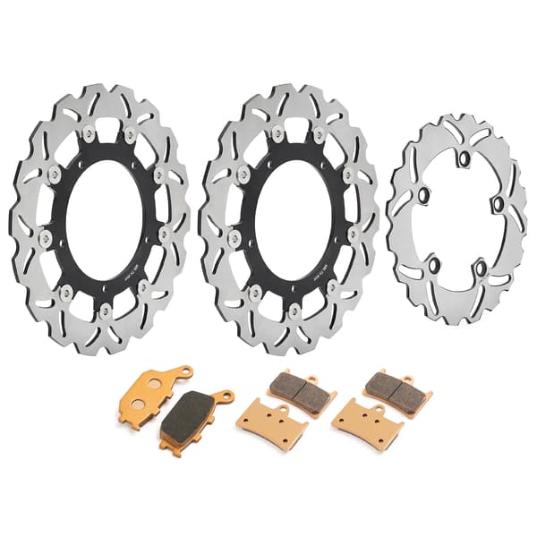Bremseplader, Slotsdesign, Holdbart Rustfrit Stål,R6 03 04 Sort