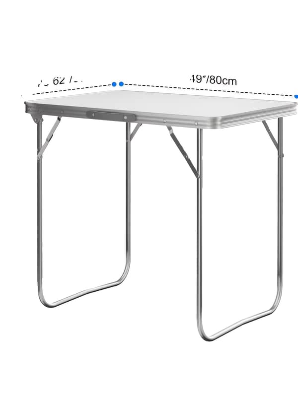 Fällbart Campingbord, Vattentålig Design, Kompakt Förvaring,VIT