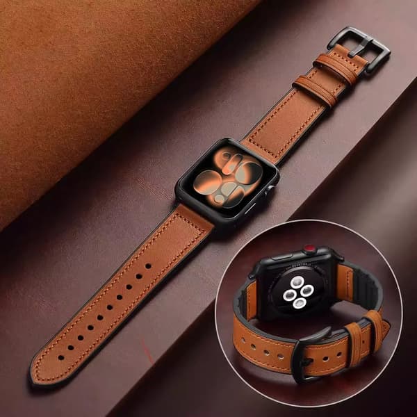 Urrem, Lædermateriale, Rustfrit Stål Spænde,42 44 45 49 S11-46mm, Brun