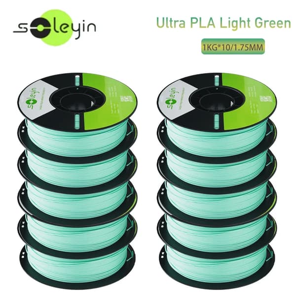 3D-printer filament, 1,75 mm diameter, høj præcision,10LysGrønPLA
