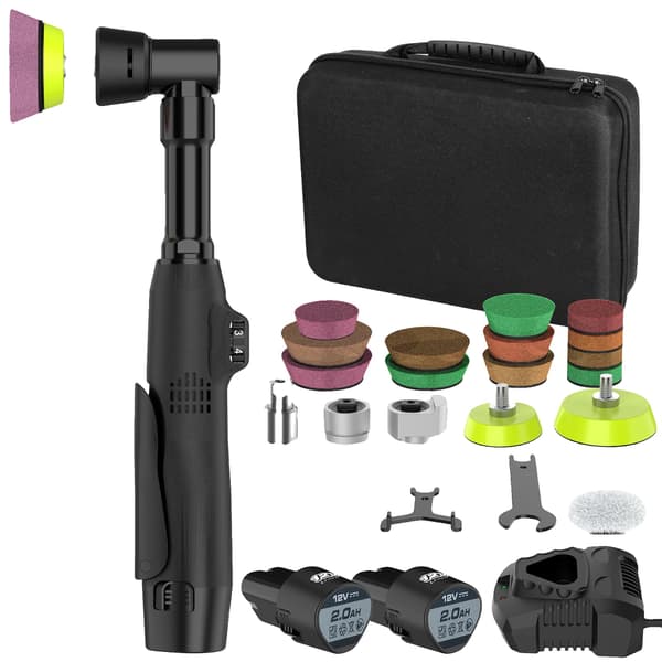 Mini bilpudser, justerbar hastighed, dualbatterier,2000mah